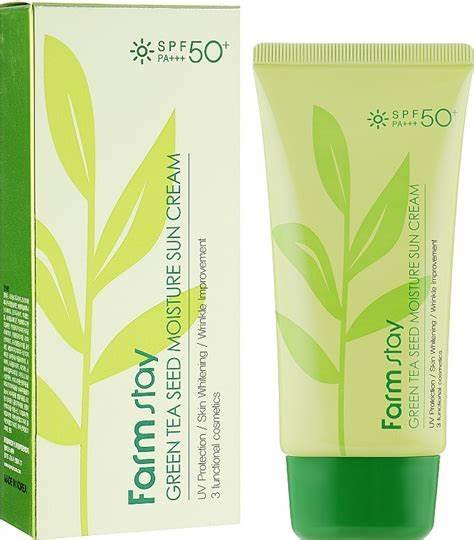 FARM STAY GREEN TEA SEED MOISTURE SUN CREAM SPF 50+