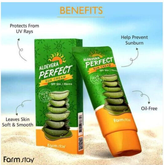FARM STAY ALOEVERA PERFECT SUN CREAM SPF 50+
