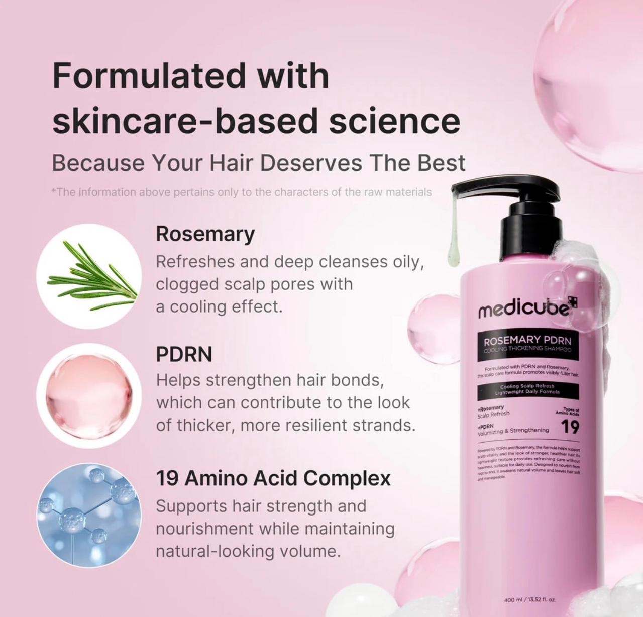 Medicube Rosemary PDRN Cooling Thickening Shampoo