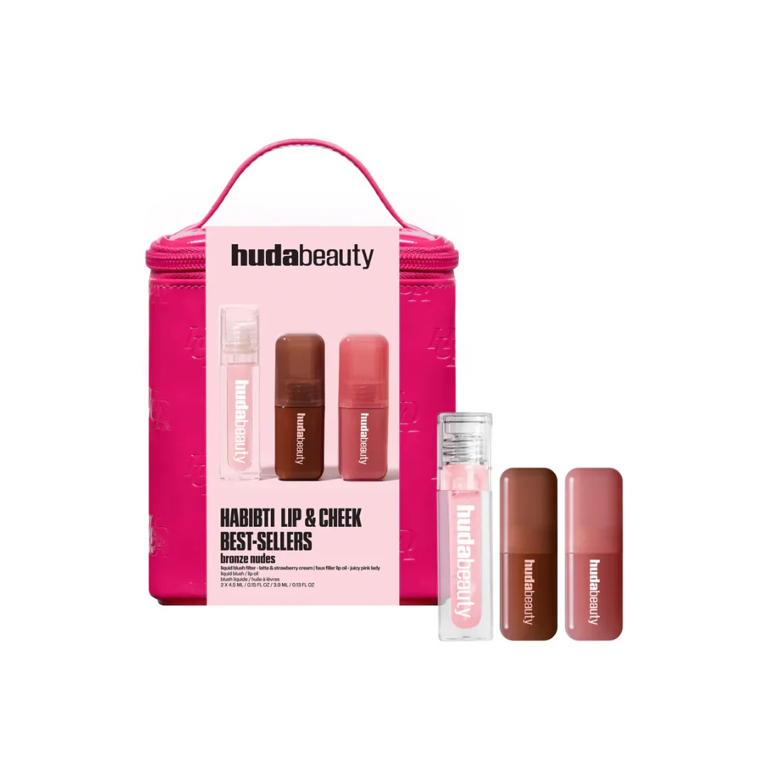 HUDABEAUTY HABIBTI LIP & CHEEK BEST-SELLERS bronze nudes